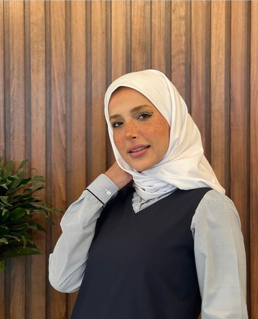 WHITE Shcool hijab