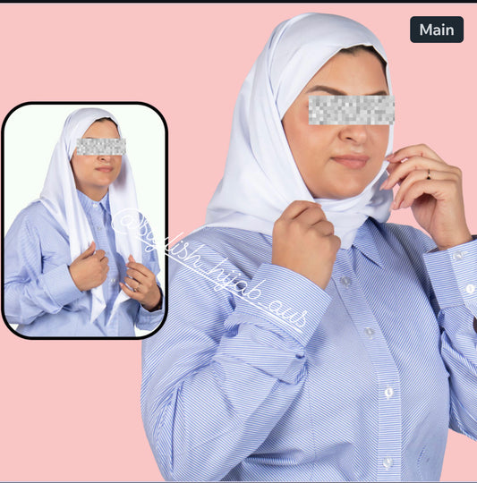 WHITE Shcool hijab