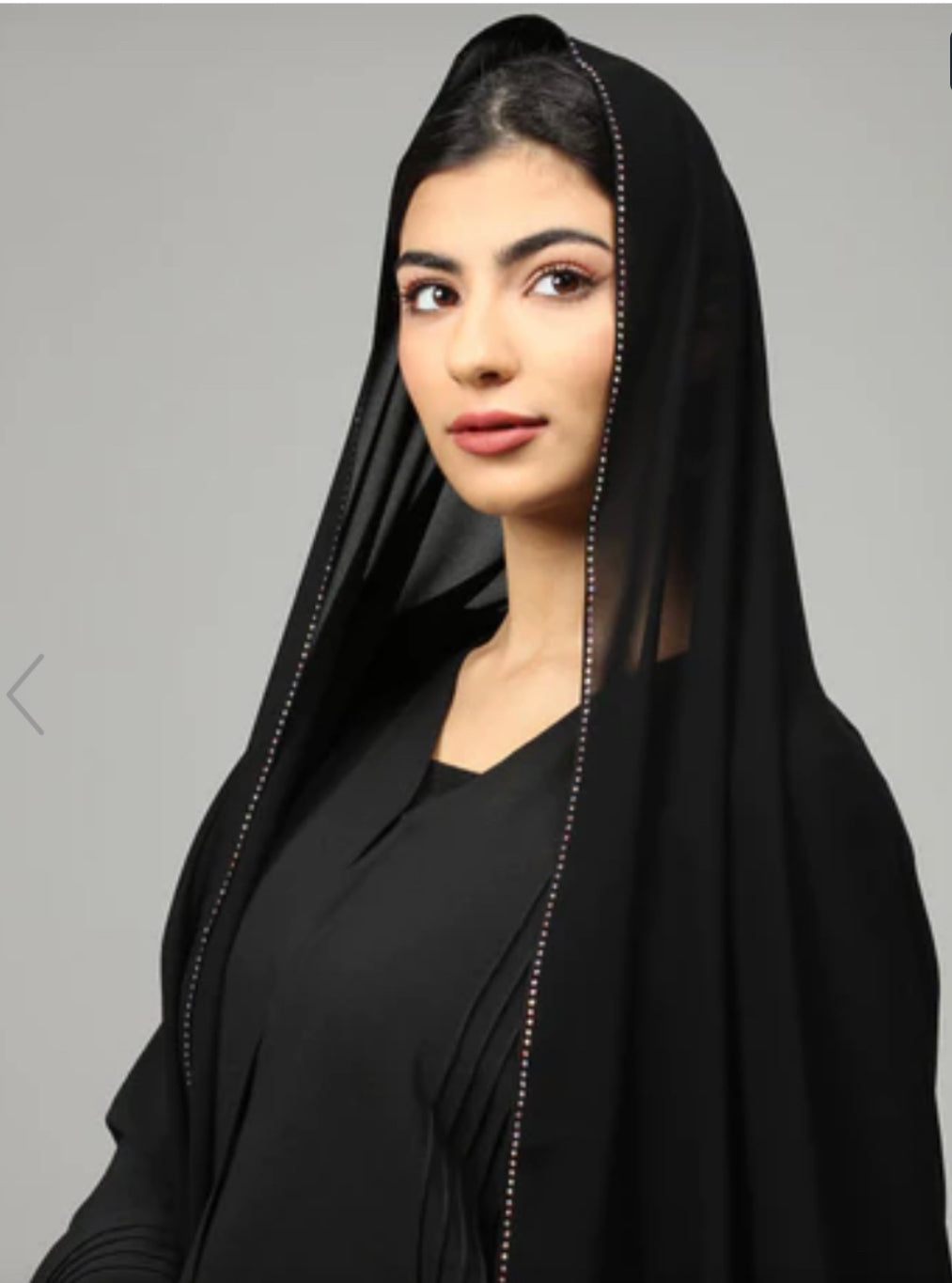 Black chiffon with crystal